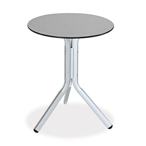 Esstisch, 96, Karpathos, klappbar Aluminium, pulverbeschichtet, HPL, schwarz, weiß, beige