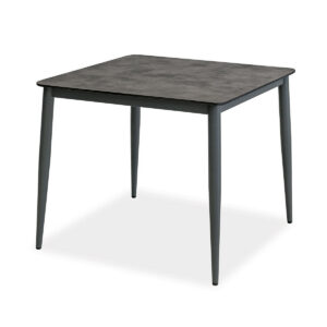 Esstisch, Konos, Aluminium, pulverbeschichtet, HPL, schwarz, weiß, beige