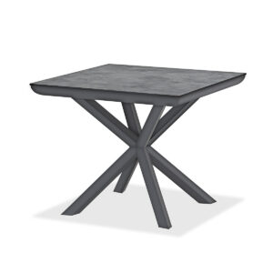 Esstisch, Orion, beige, weiß, Aluminium, pulverbeschichtet, HPL, quadratisch