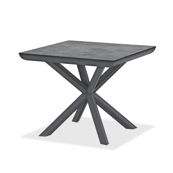 Esstisch, Orion, beige, weiß, Aluminium, pulverbeschichtet, HPL, quadratisch