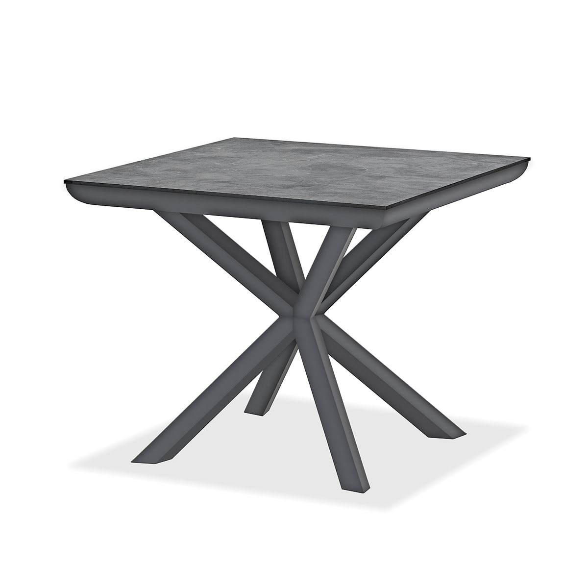 Esstisch, Orion, beige, weiß, Aluminium, pulverbeschichtet, HPL, quadratisch