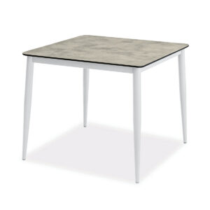 Esstisch, Konos, Aluminium, pulverbeschichtet, HPL, schwarz, weiß, beige