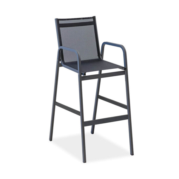 Barhocker, Skiathos, Aluminium, pulverbeschichtet, weiß, anthrazit, PVC Gewebe,