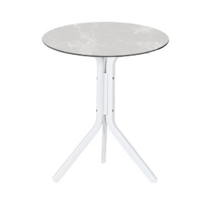Esstisch, 96, Karpathos, klappbar Aluminium, pulverbeschichtet, HPL, schwarz, weiß, beige