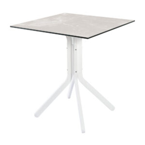 Esstisch, 96, Karpathos, klappbar Aluminium, pulverbeschichtet, HPL, schwarz, weiß, beige