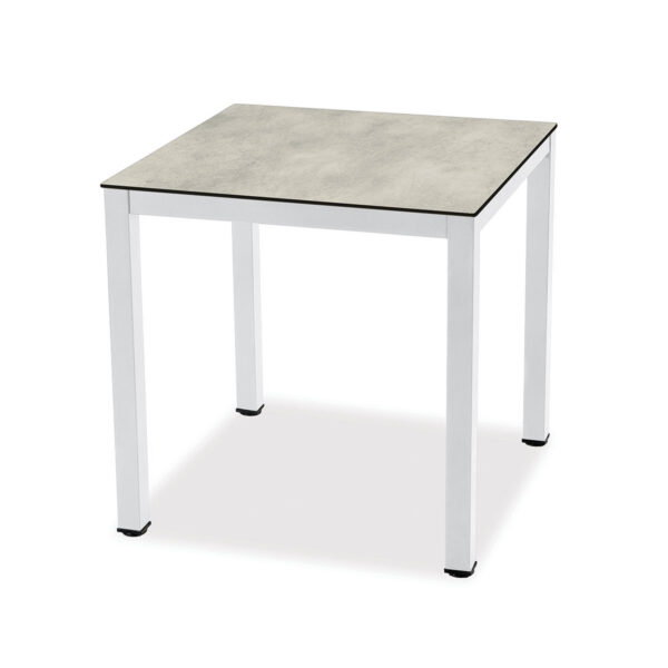 Esstisch, Venus, Aluminium, pulverbeschichtet, HPL, schwarz, weiß, beige