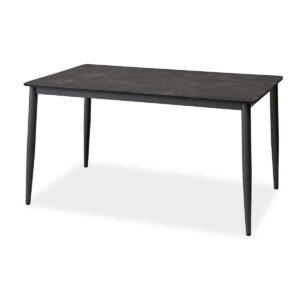 Esstisch, Konos, Aluminium, pulverbeschichtet, HPL, schwarz, weiß, beige