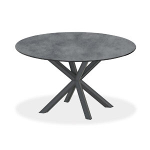 Esstisch, Orion, beige, weiß, Aluminium, pulverbeschichtet, HPL, rund