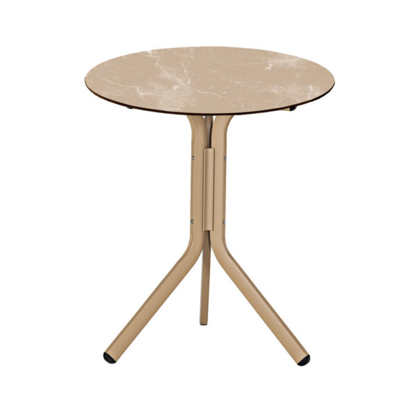 Esstisch, 96, Karpathos, klappbar Aluminium, pulverbeschichtet, HPL, schwarz, weiß, beige