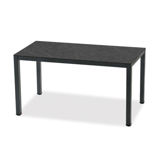 Esstisch, Venus, Aluminium, pulverbeschichtet, HPL, schwarz, weiß, beige