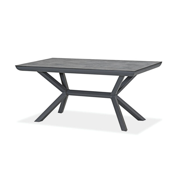 Esstisch, Orion, beige, weiß, Aluminium, pulverbeschichtet, HPL, rechteckig