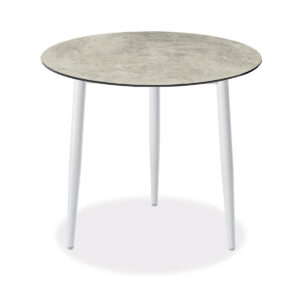 Esstisch, Konos, Aluminium, pulverbeschichtet, HPL, schwarz, weiß, beige