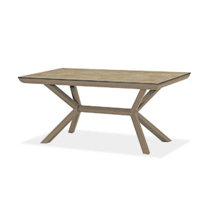 Esstisch, Orion, beige, weiß, Aluminium, pulverbeschichtet, HPL, rechteckig