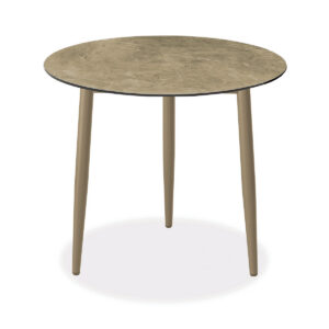 Esstisch, Konos, Aluminium, pulverbeschichtet, HPL, schwarz, weiß, beige