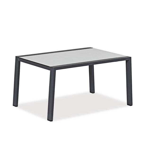Loungetisch, Lindos, Aluminium, pulverbeschichtet, weiß, anthrazit, Stoff, Polster
