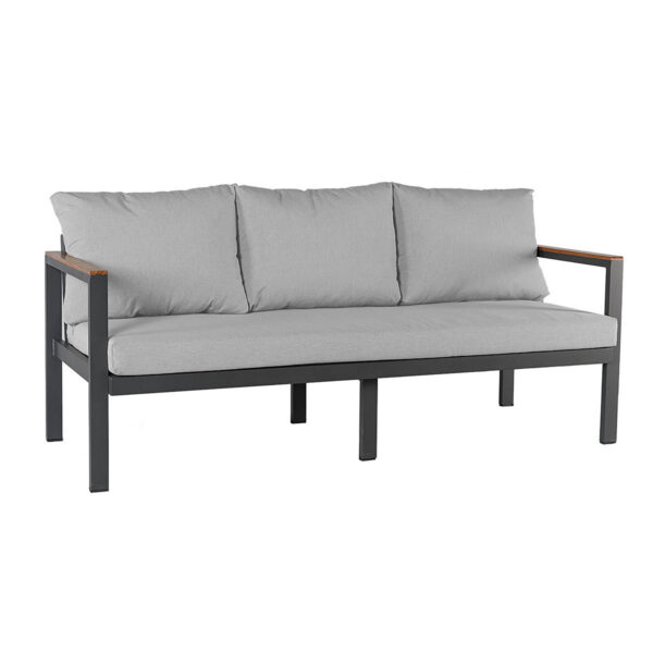Loungesessel, Rhodos, Aluminium, pulverbeschichtet, weiß, anthrazit, Polster, Stoff