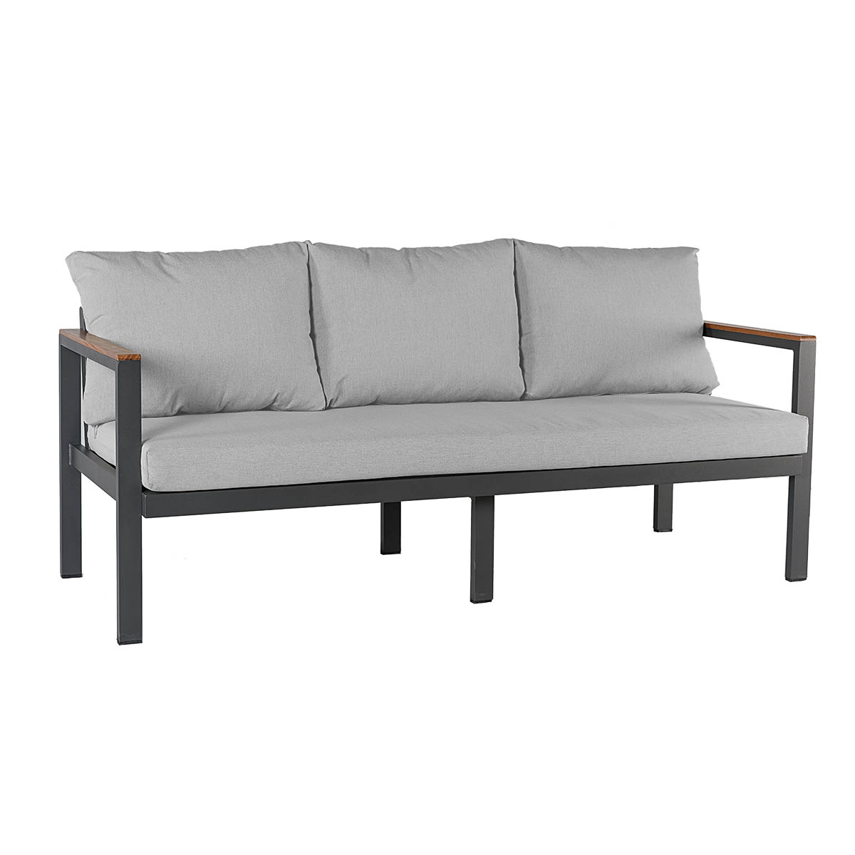 Loungesessel, Rhodos, Aluminium, pulverbeschichtet, weiß, anthrazit, Polster, Stoff