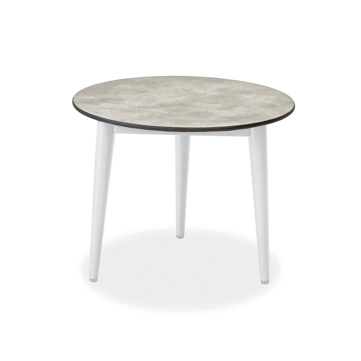 Beistelltisch, Konos, Aluminium, pulverbeschichtet, HPL, schwarz, weiß, beige
