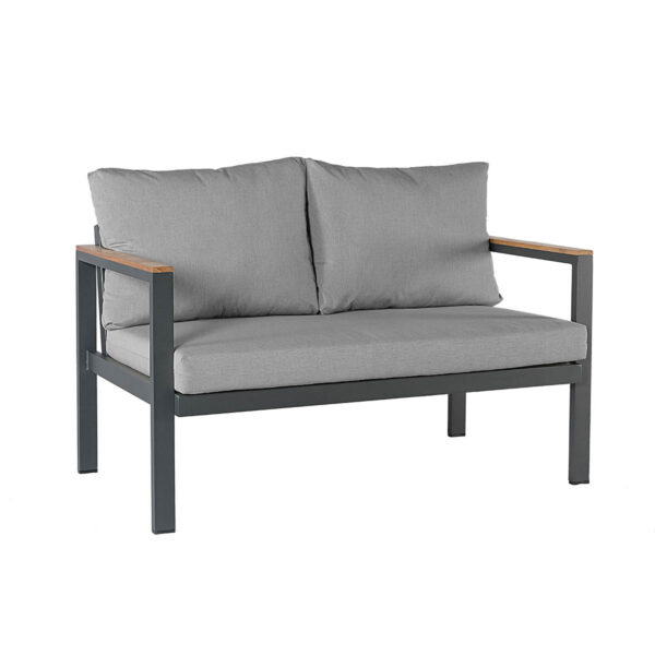 Loungesessel, Rhodos, Aluminium, pulverbeschichtet, weiß, anthrazit, Polster, Stoff