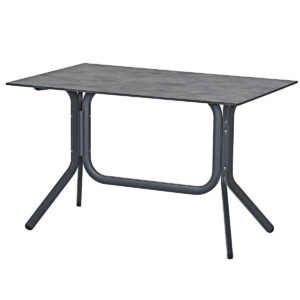 Esstisch, 96, Karpathos, klappbar Aluminium, pulverbeschichtet, HPL, schwarz, weiß, beige