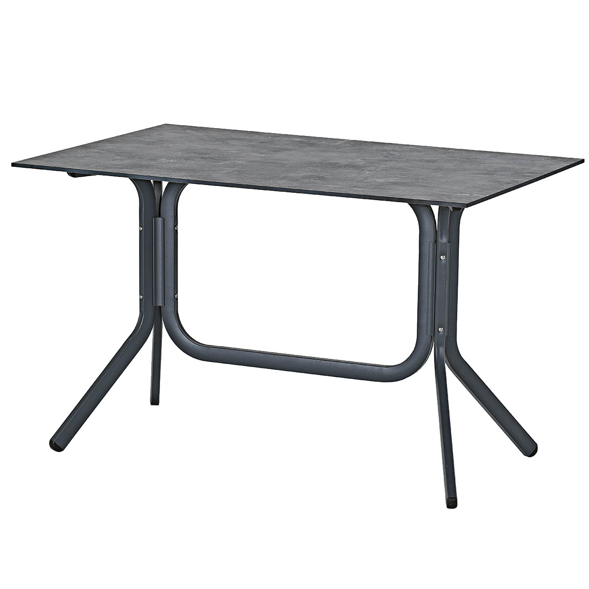 Esstisch, 96, Karpathos, klappbar Aluminium, pulverbeschichtet, HPL, schwarz, weiß, beige