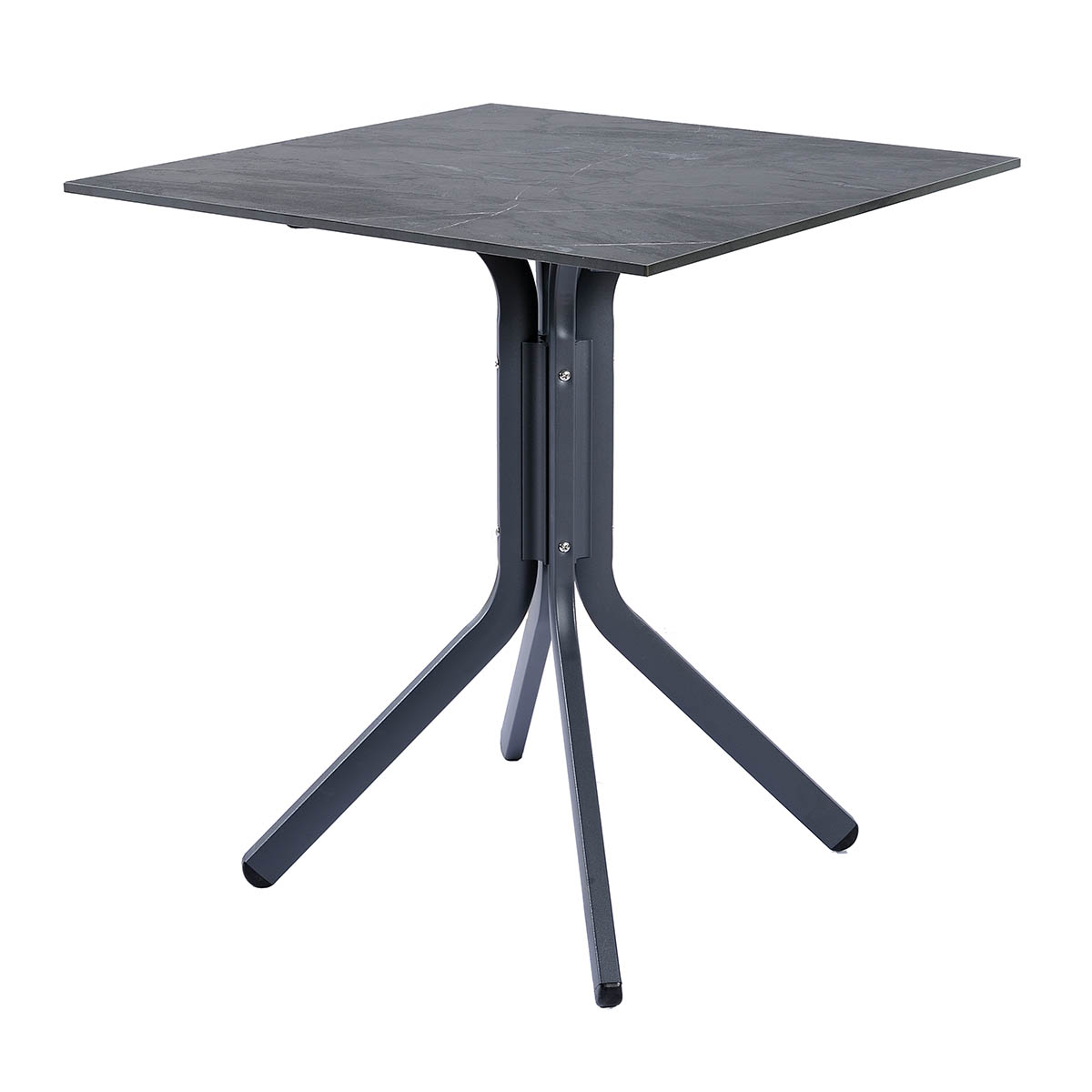 Esstisch, 96, Karpathos, klappbar Aluminium, pulverbeschichtet, HPL, schwarz, weiß, beige