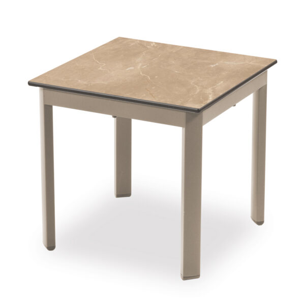 Beistelltisch Santorini, Aluminium, HPL, beige