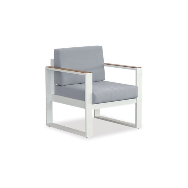 Loungestuhl, Amalfi, Aluminium, pulverbeschichtet, weiß, anthrazit, Stoff, Polster