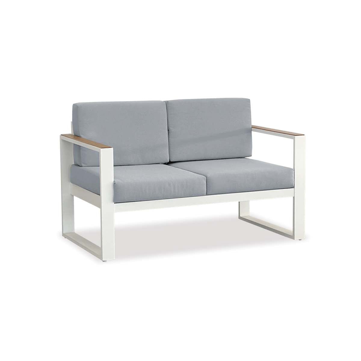 Loungestuhl, Amalfi, Aluminium, pulverbeschichtet, weiß, anthrazit, Stoff, Polster