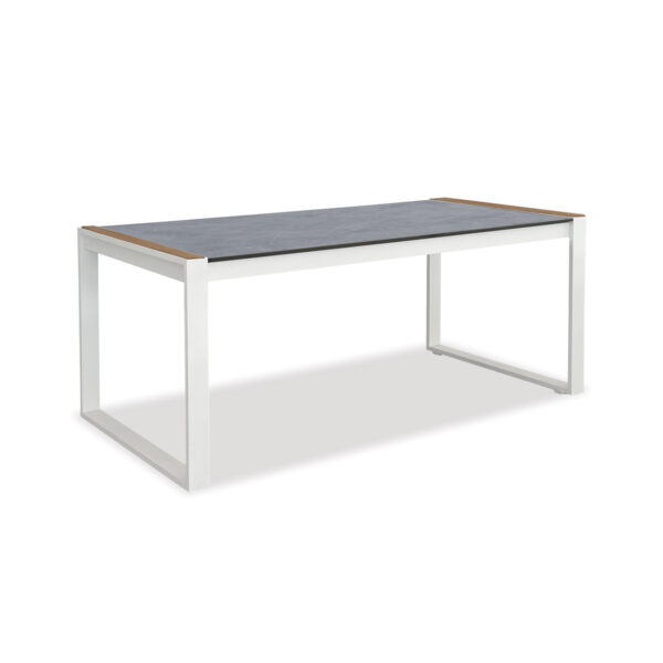 Esstisch, Amalfi, Aluminium, pulverbeschichtet, HPL, schwarz, weiß, beige