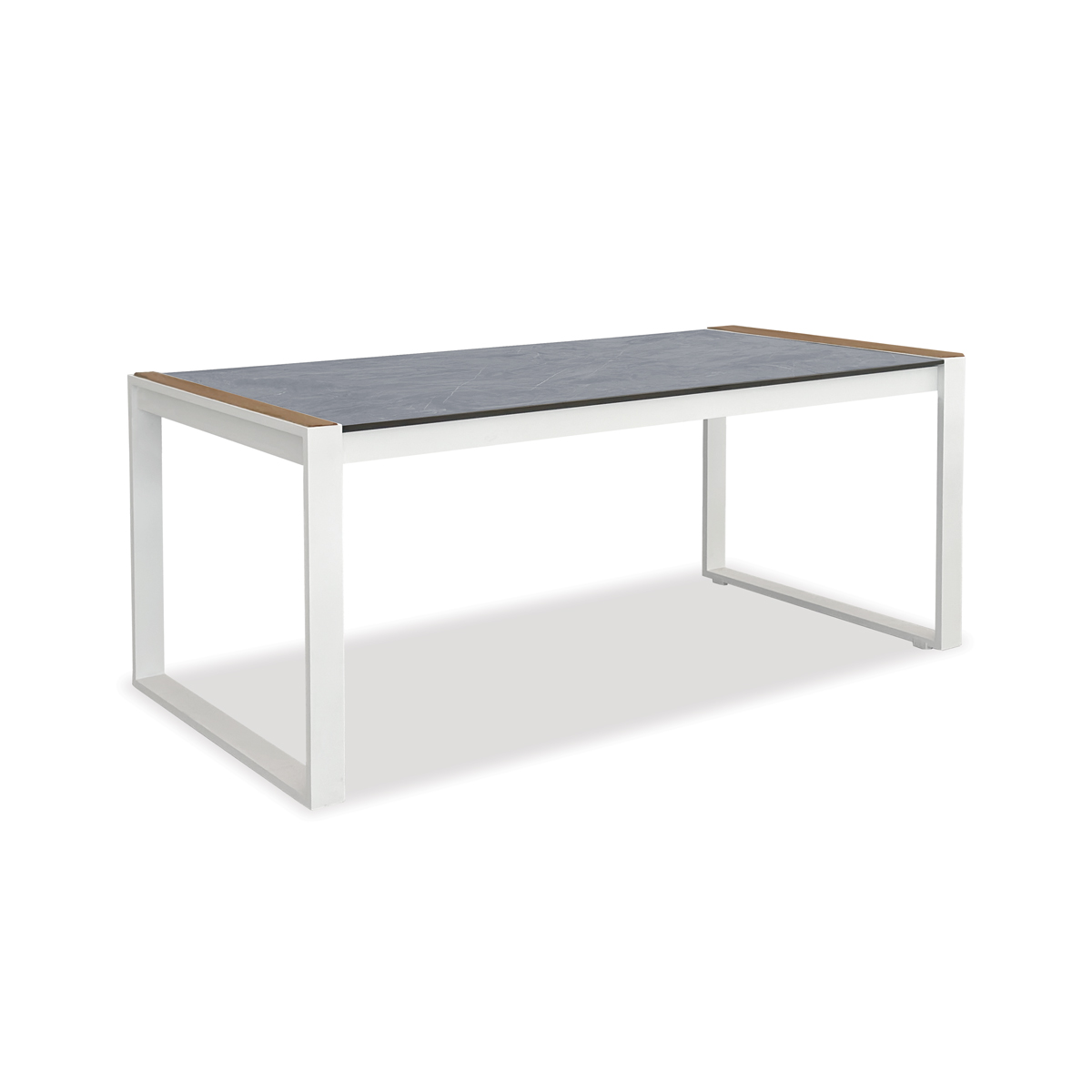 Esstisch, Amalfi, Aluminium, pulverbeschichtet, HPL, schwarz, weiß, beige
