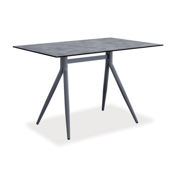Esstisch, Antiparos, Aluminium, pulverbeschichtet, HPL, schwarz, weiß, beige