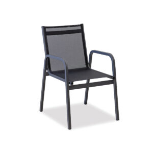 Essstuhl, Ios, Aluminium, pulverbeschichtet, weiß, anthrazit, PVC Gewebe,