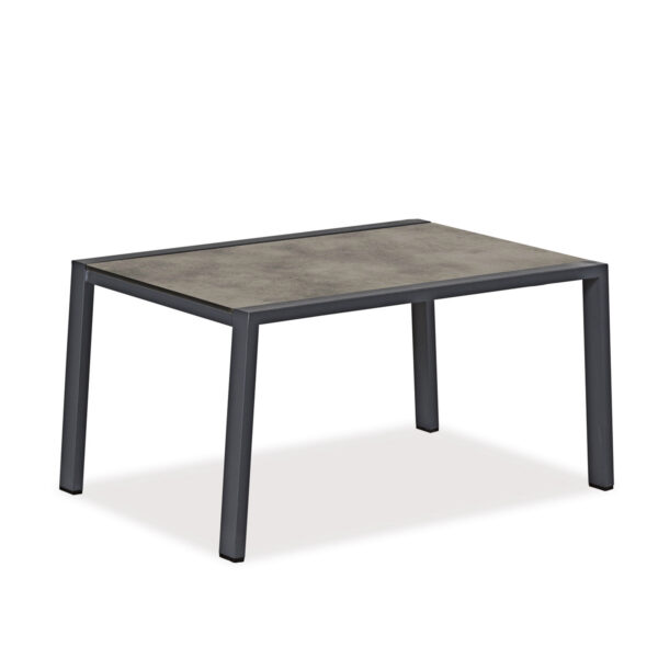Loungetisch, Lindos, Aluminium, pulverbeschichtet, weiß, anthrazit, Stoff, Polster
