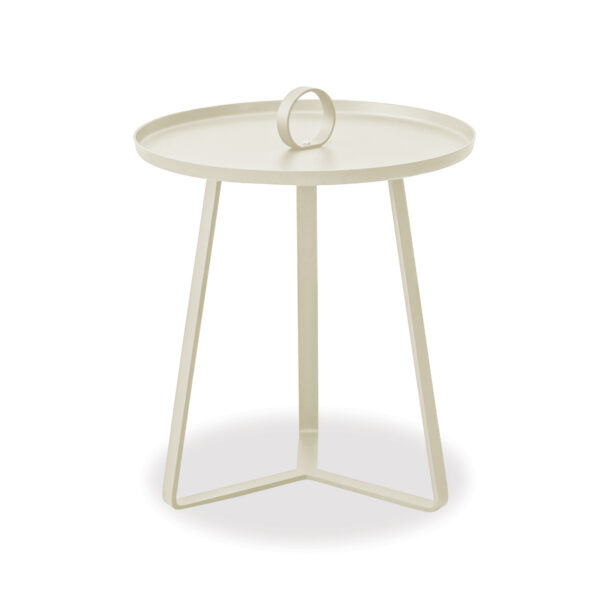 Beistelltisch, Luna, Aluminium, HPL, anthrazit, weiß, beige