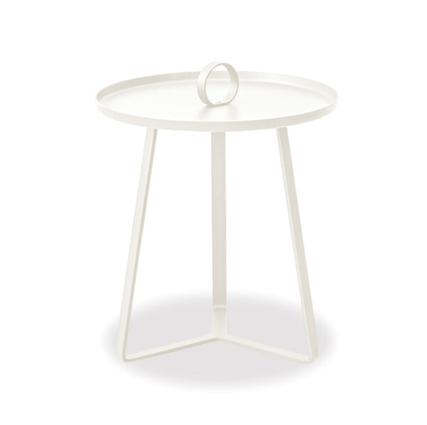Beistelltisch, Luna, Aluminium, HPL, anthrazit, weiß, beige