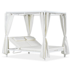 Pavillon, Sonnenliege, Zakynthos, weiß, anthrazit, beige, Stoff, Aluminium, stabil, hochwertig