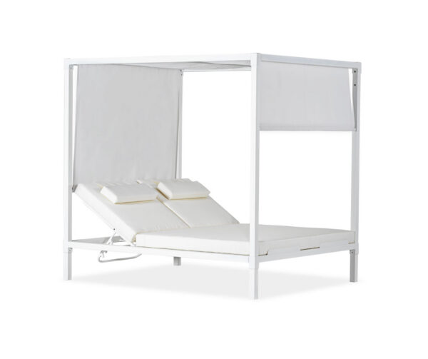 Pavillon, Sonnenliege, Zakynthos, weiß, anthrazit, beige, Stoff, Aluminium, stabil, hochwertig