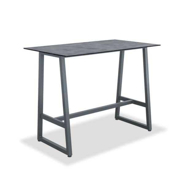 Bartisch, Knossos, Aluminium, pulverbeschichtet, HPL, schwarz, weiß, beige